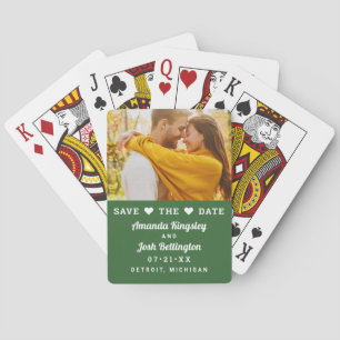 Baraja De Cartas Guardar la foto de la boda personalizada de color