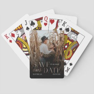 Baraja De Cartas Guardar nuestra fecha  Foto de pareja de oro negro