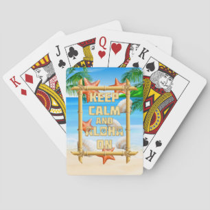 Baraja De Cartas Guarde la calma y la hawaiana encendido