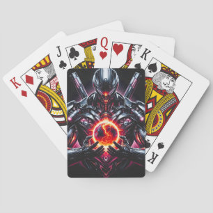 Baraja De Cartas Guardián Cósmico Cibernético Abstracto Robot Futur