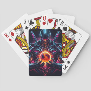 Baraja De Cartas Guardián Cósmico Cibernético Abstracto Robot Futur