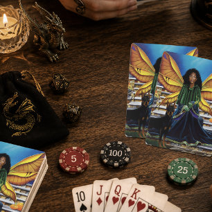 Baraja De Cartas Guardian de hadas Doberman Dog