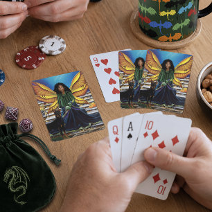 Baraja De Cartas Guardián Hada de Otoño Doberman Fantasía