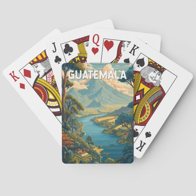 Baraja De Cartas Guatemala Ilustracion Viaje de arte (Reverso)