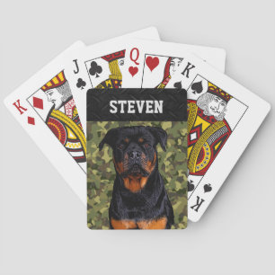 Baraja De Cartas Guay Camo Rottweiler Dog Animal Rugged Name