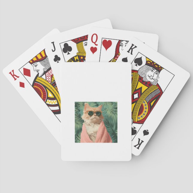 Baraja De Cartas Guay Ginger Cat Vacaciones Vibes Estética (Reverso)