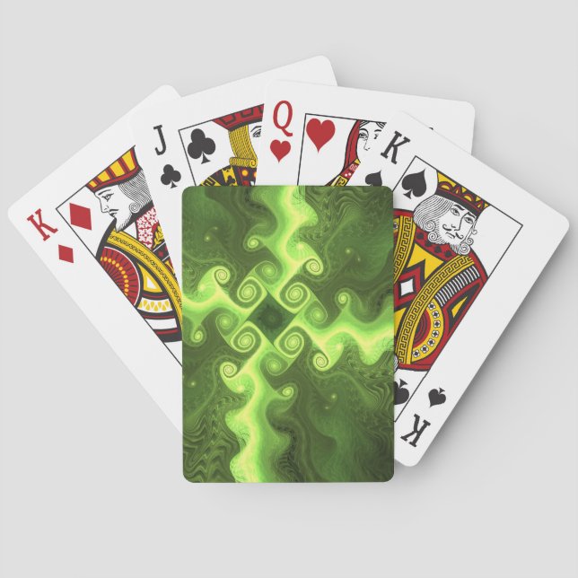 Baraja De Cartas Guay Green Fractal Art (Reverso)
