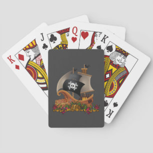 Baraja De Cartas Guay Halloween Vela Pirata Barco Con Tesoro