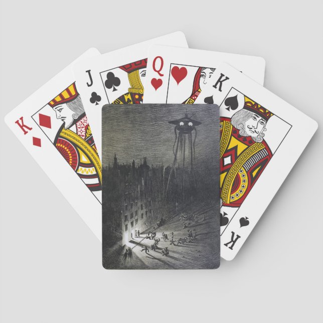 Baraja De Cartas Guerra mundial de invasión extraterrestre original (Reverso)