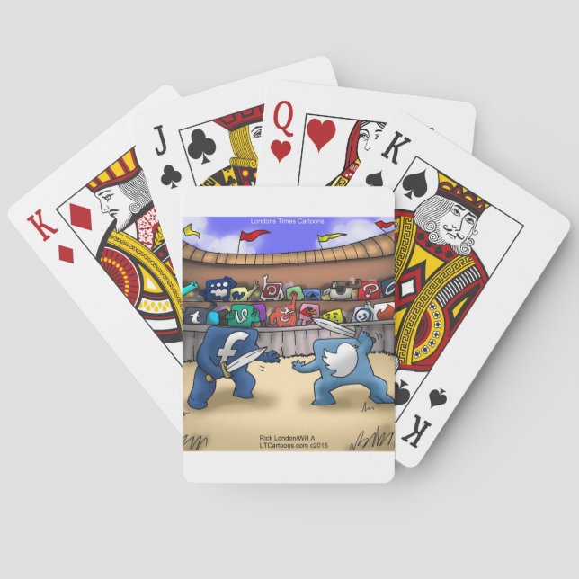 Baraja De Cartas Guerras divertidas de los medios sociales (Reverso)