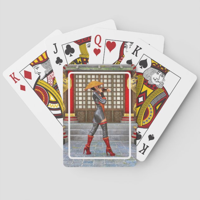 Baraja De Cartas Guerrera Asiática (Reverso)