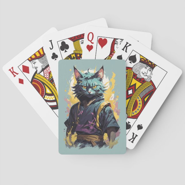 Baraja De Cartas Guerrero del gato Ninja de Guay Fire Splash Gray (Reverso)