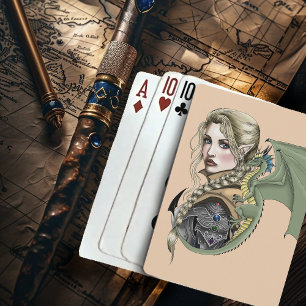 Baraja De Cartas Guerrero Elfo Dragón Fantasía Mágico Medieval Melo