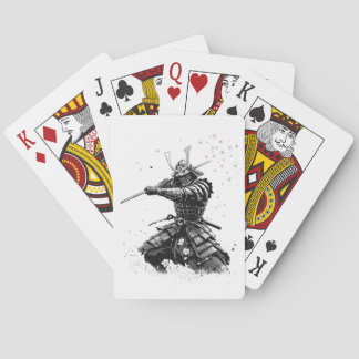 Baraja De Cartas Guerrero Samurái en Acción Arte Japonés Cerámica