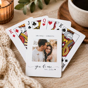 Baraja De Cartas Guión de foto blanco minimalista moderno
