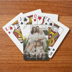 Baraja De Cartas Guión de foto familiar personalizado