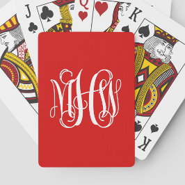 Baraja De Cartas Guión de Monograma de Vino Blanco Rojo Bricolaje F