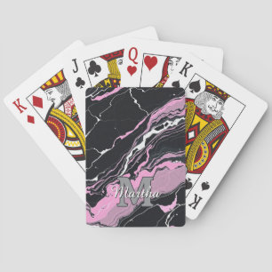Baraja De Cartas Guion de monograma personalizado inicial del nombr