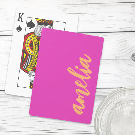 Baraja De Cartas Guión de nombre personalizado negrita magenta nara