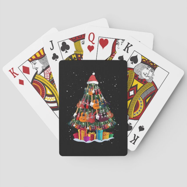 Baraja De Cartas Guitar Christmas Tree Funny (Reverso)