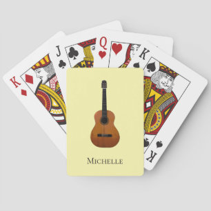 Baraja De Cartas Guitar Musical Amarillo