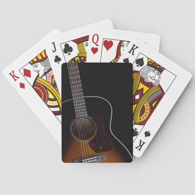 Baraja De Cartas Guitarra acústica que se inclina (Reverso)