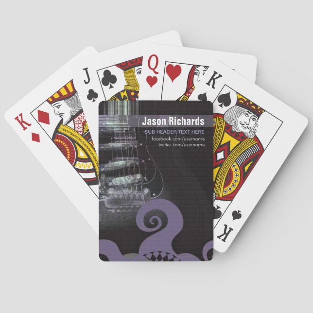 Baraja De Cartas Guitarra Arte Purple+Black Music Promo Cards (Reverso)