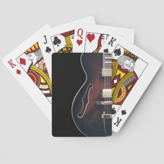 Baraja De Cartas Guitarra Eléctrica Sobre Negro