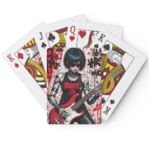Guitarrista femenina ciberpunk