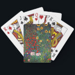 Baraja De Cartas Gustav Klimt Flower Garden<br><div class="desc">Cartas de juego con la pintura al óleo de Gustav Klimt en el jardín de la granja con girasoles (1907). Un bonito jardín de girasoles y exquisitos flores azules,  rojas,  violetas,  rosas y blancas. Un gran regalo para los amantes del arte Art Nouveau y austriaco.</div>