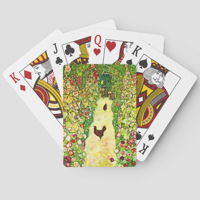 Baraja De Cartas Gustav Klimt Garden con pollos (Reverso)