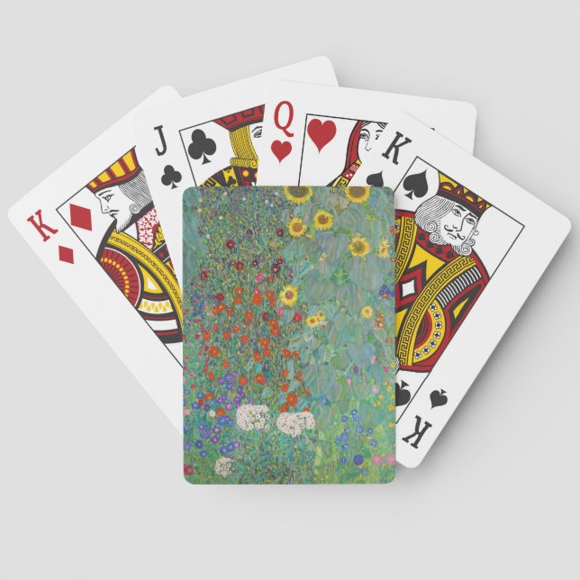 Baraja De Cartas Gustav Klimt - Jardín de campo con girasoles (Reverso)