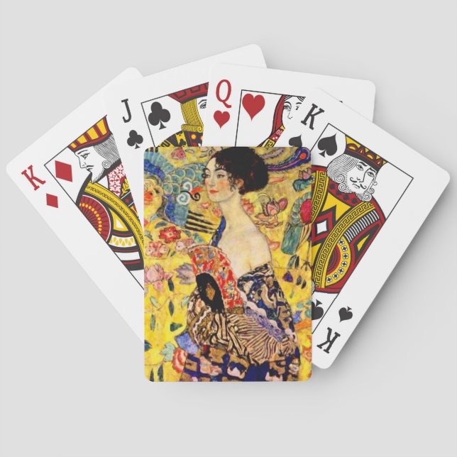 Baraja De Cartas Gustav Klimt Lady con ventilador (Reverso)