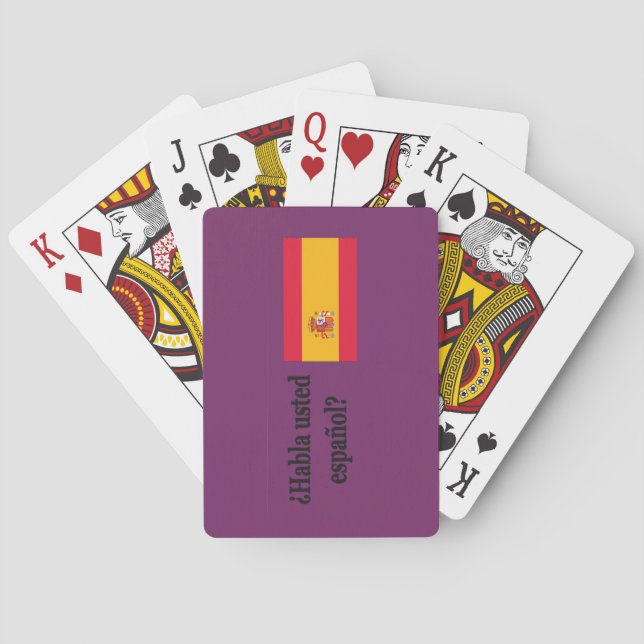 Baraja De Cartas ¿Hablas español? Bandera bf (Reverso)
