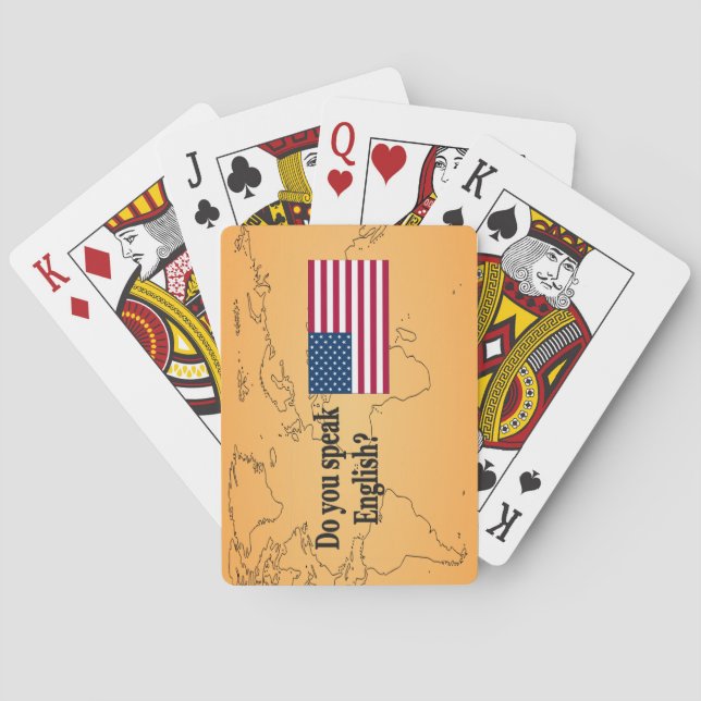 Baraja De Cartas ¿Hablas inglés? Bandera bf (Reverso)