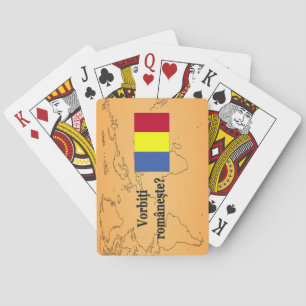 Baraja De Cartas ¿Hablas rumano? en rumano. Bandera bf