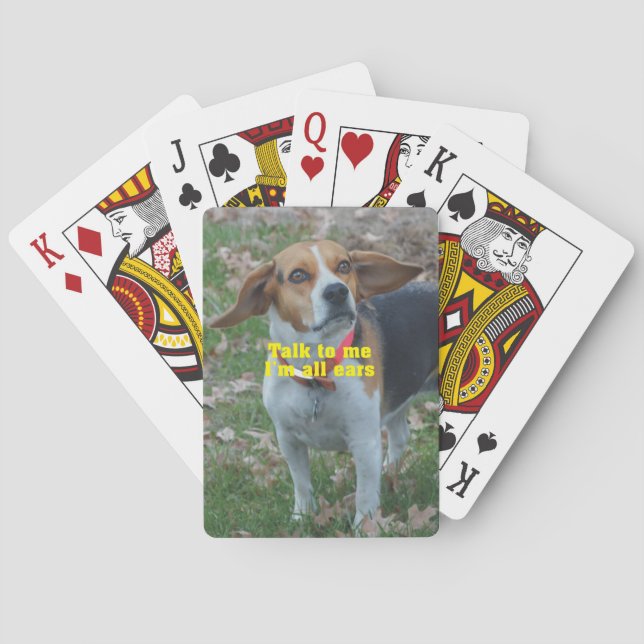 Baraja De Cartas Hable conmigo, yo son todo el beagle de los oídos (Reverso)