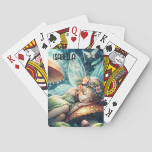 Baraja De Cartas Hada etérea durmiendo en un hongo personalizado