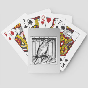Baraja De Cartas Halcón de piedra tallada Art Déco - plateado
