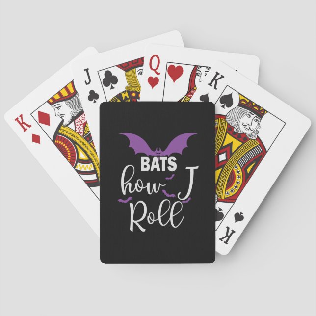 Baraja De Cartas Halloween Bats How I Roll Birthday (Reverso)