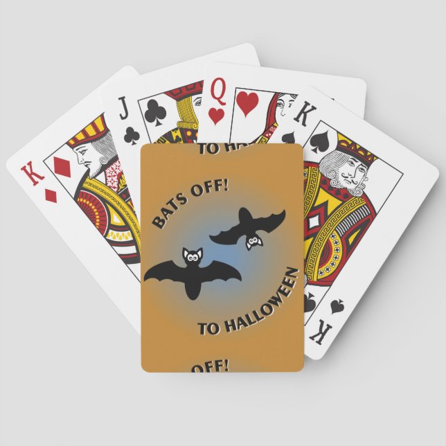 Baraja De Cartas Halloween Bats Naranja Azul (Reverso)