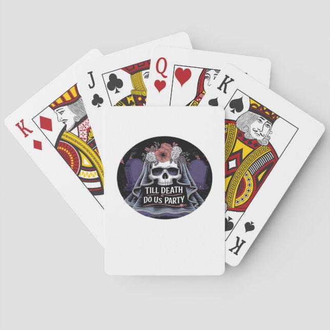 Baraja De Cartas Halloween Boda Spooky Boda Halloween Party T (Reverso)