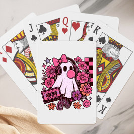 Baraja De Cartas Halloween, Chica de Fantasma Retro Estética Bubble