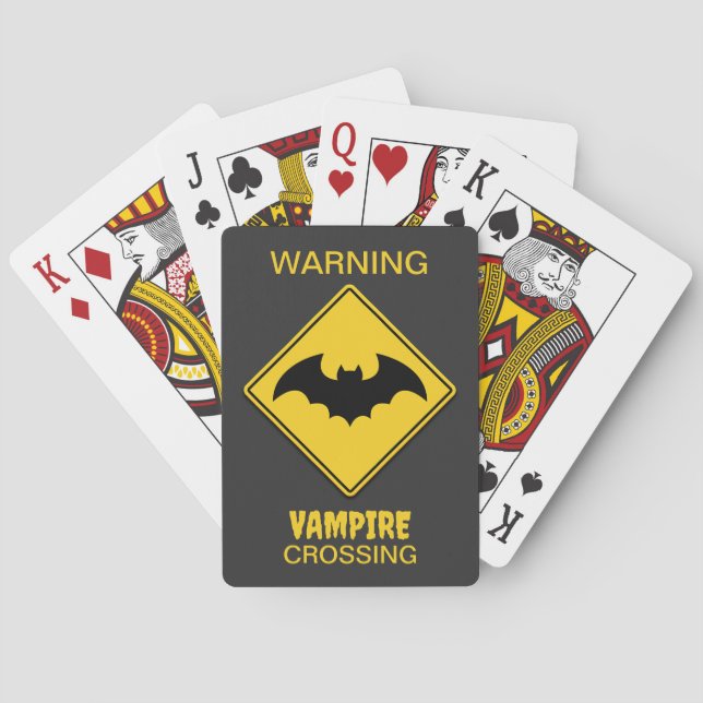 Baraja De Cartas Halloween de advertencia de Bat (Reverso)