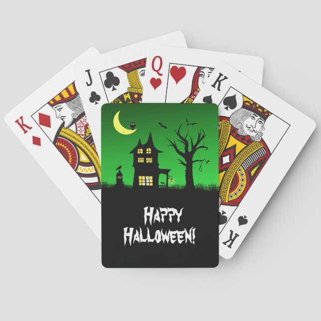 Baraja De Cartas Halloween de la casa embrujada (Reverso)