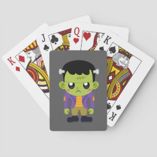 Baraja De Cartas Halloween de Monstruo Frankenstein Verde