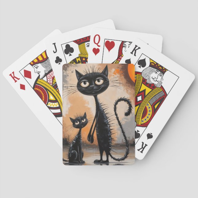 Baraja De Cartas Halloween del gato grande (Reverso)