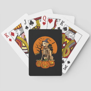 Baraja De Cartas Halloween del perro de la recuperación de oro