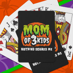 Baraja De Cartas Halloween divertido nada me asusta a mamá de 3 niñ