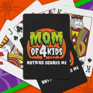 Baraja De Cartas Halloween divertido nada me asusta mamá de 4 niños
